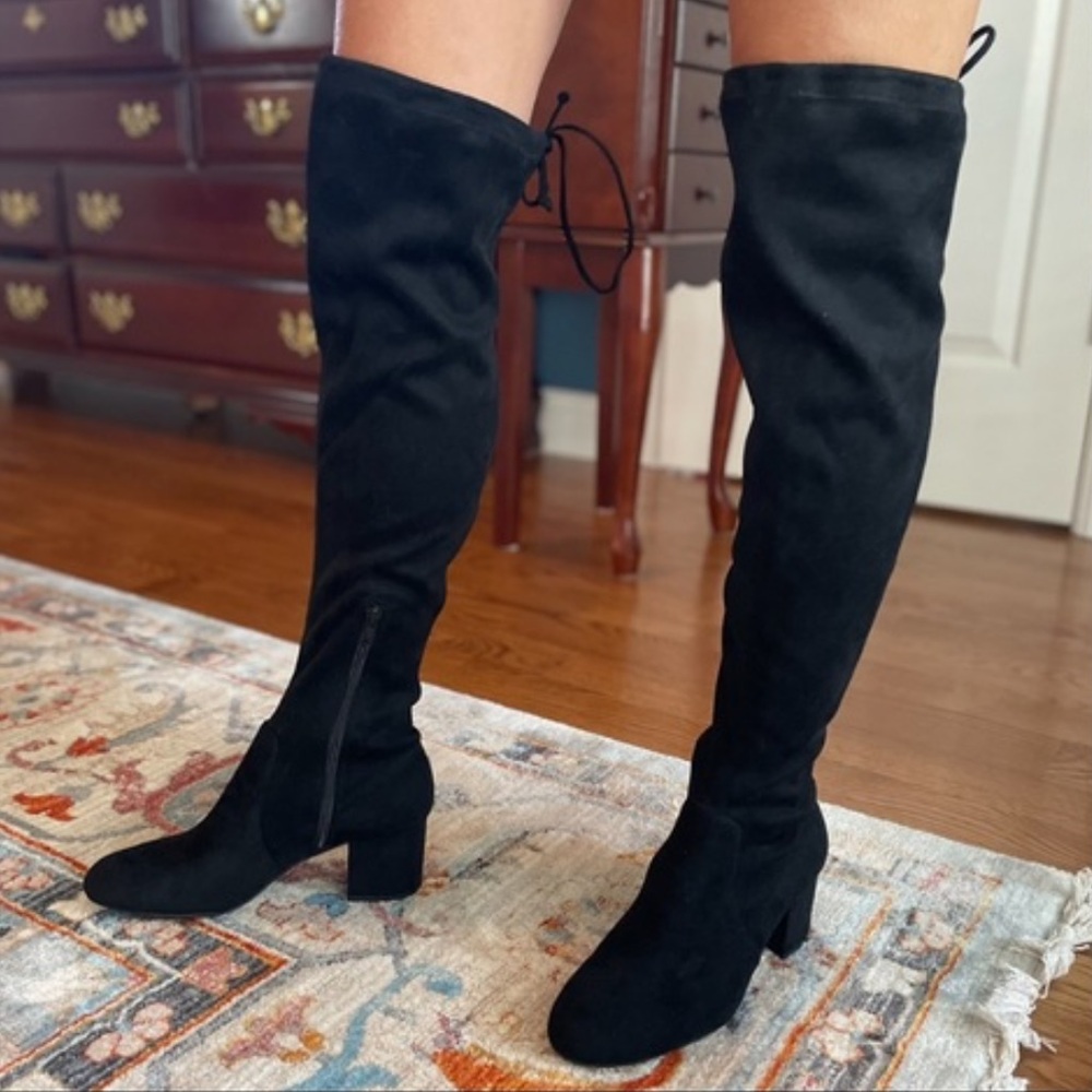 Gianni Bini Black Suede Over-the-Knee Boots